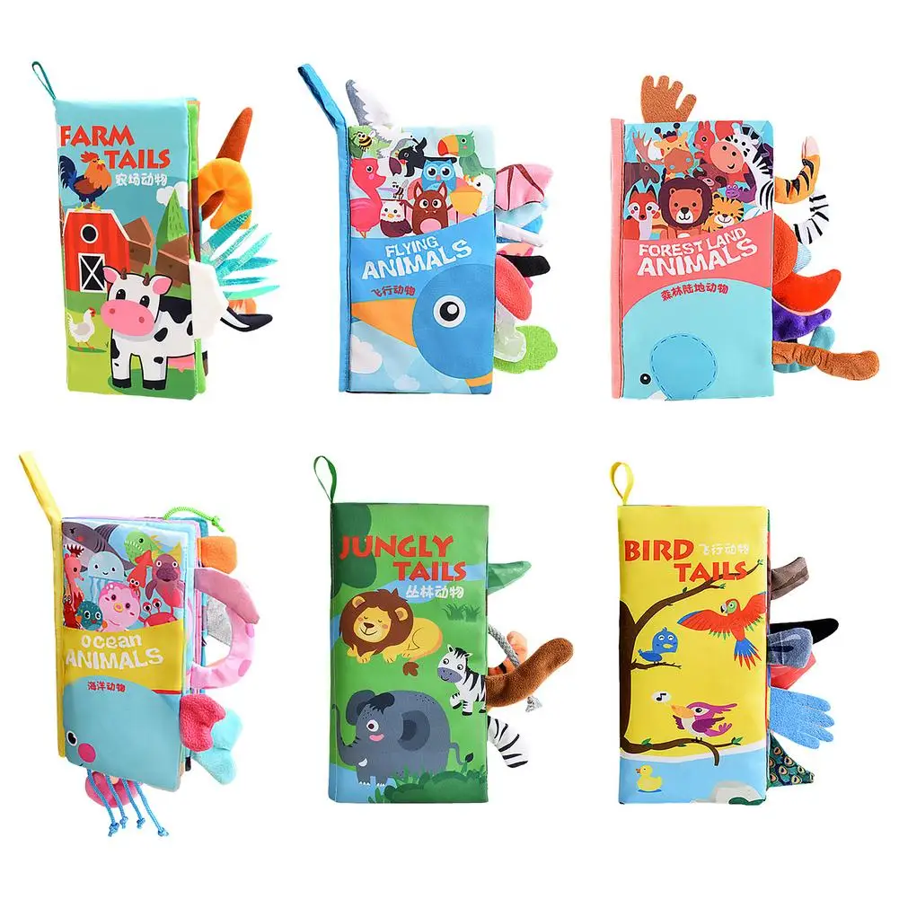 

Early Childhood Education Animal Tail Cloth Book For Infants And Young Children Torn Can Not Be Rotten Can Bite The Cloth Book