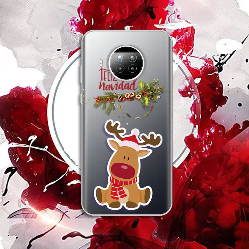 

Christmas new Year happy Cartoon Phone Case Transparent for Xiaomi Redmi note 10 t 8 9 pro lite 11