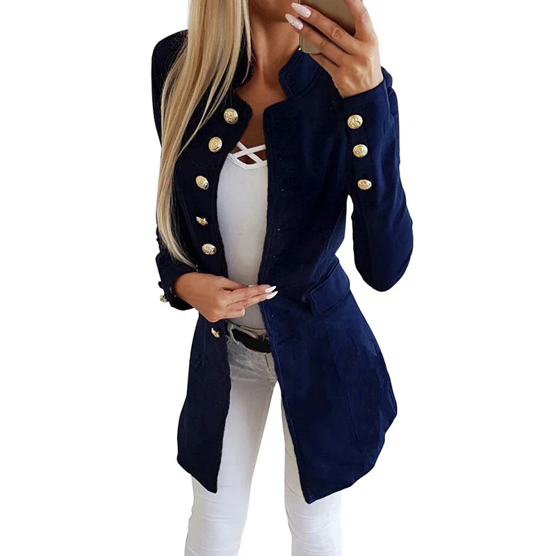 Новое модное женское пальто прочный Цвет повседневные тонкие длинные рукава