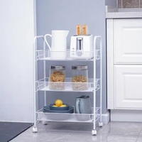 60 hot sales 3 layer removable kitchen trolley holder shelf storage rack organizer with wheel