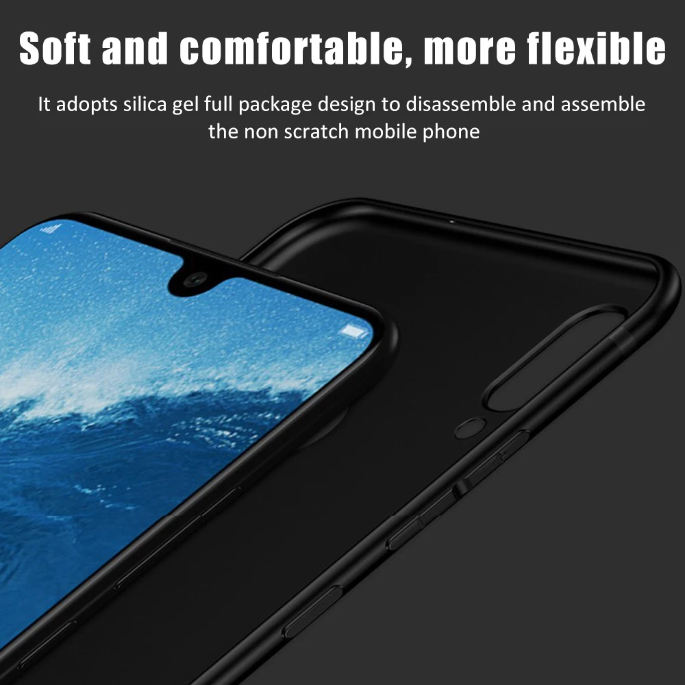 Черный матовый телефон случае для Xiaomi mi 9 8 6 SE Lite A1 A2 6X 5X x 3 2 S/Max Pocophone F1 Red Pro задняя