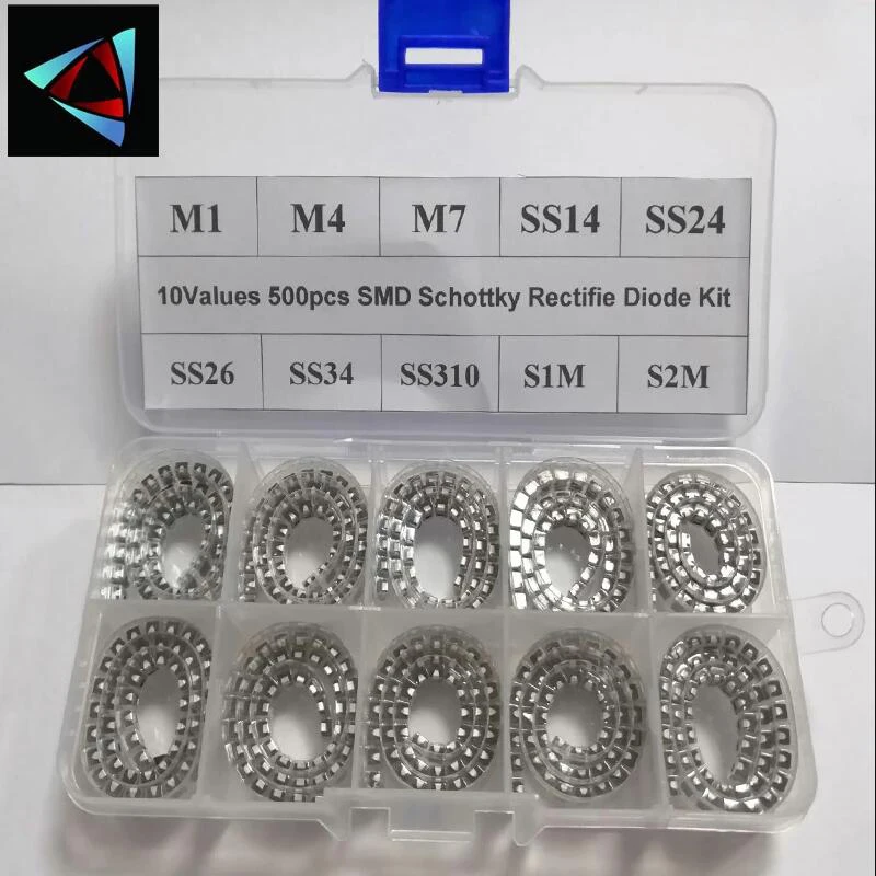 Комплект диодов для выпрямления SMD SS310 SK54 SS110 1N5822 1N4007 ES1J FR107 M1 SR2100 1N5817 SS16 S1M S2M SMA Schottky