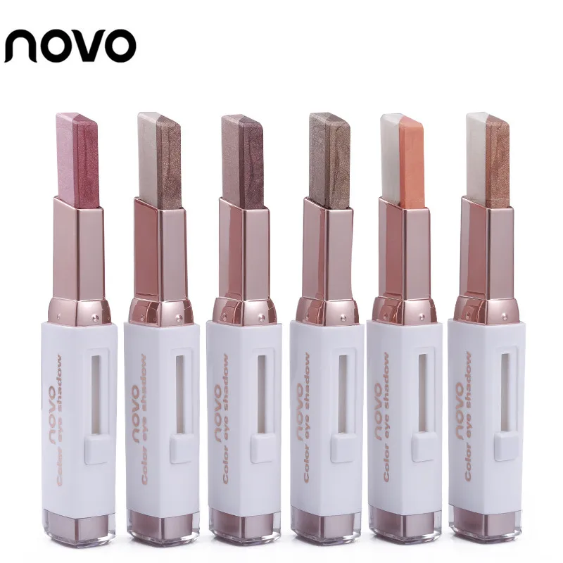 

NOVO Double Color Stereo Gradient Velvet Eyeshadow Stick Shimmer Earth Color Eye Shadow Cream Pen Sombra Eye Makeup Cosmetic Set