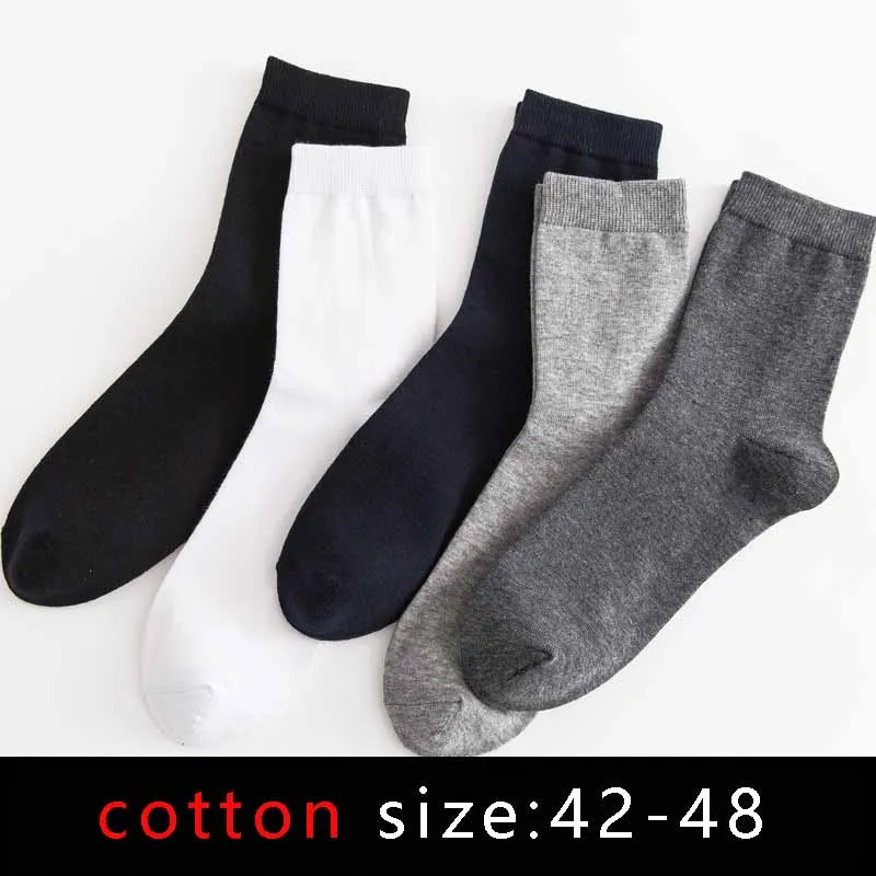 's Business Socks Cotton Mens Black White Long Sock Male Clo