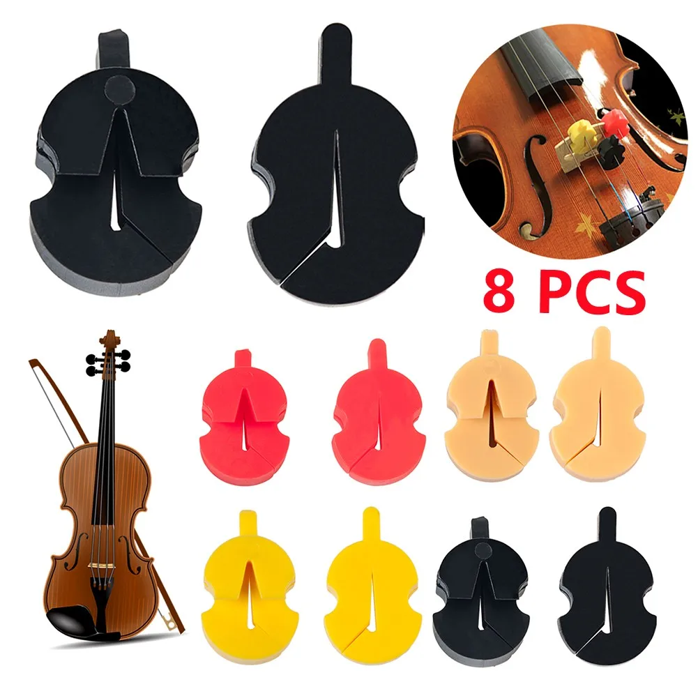 

8 Pcs Professional Rubber Violin Mute Fiddle Silencer High Quality Violin Volume Control Mute Instruments Parts Accessories