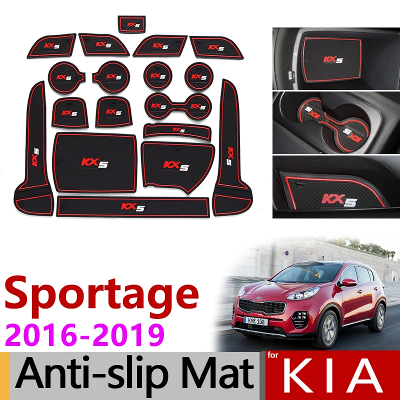 

Anti-Slip Rubber Gate Slot Mat Cup Mats for KIA Sportage 2016 2017 2018 2019 QL 4th Gen MK4 KX5 Accessories Stickers Car Styling