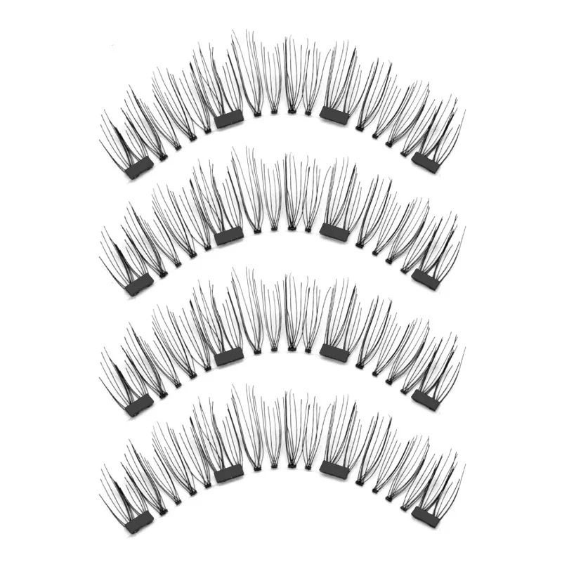 Натуральные магнитные ресницы 4 магнита многоразовые ручная работа без клея