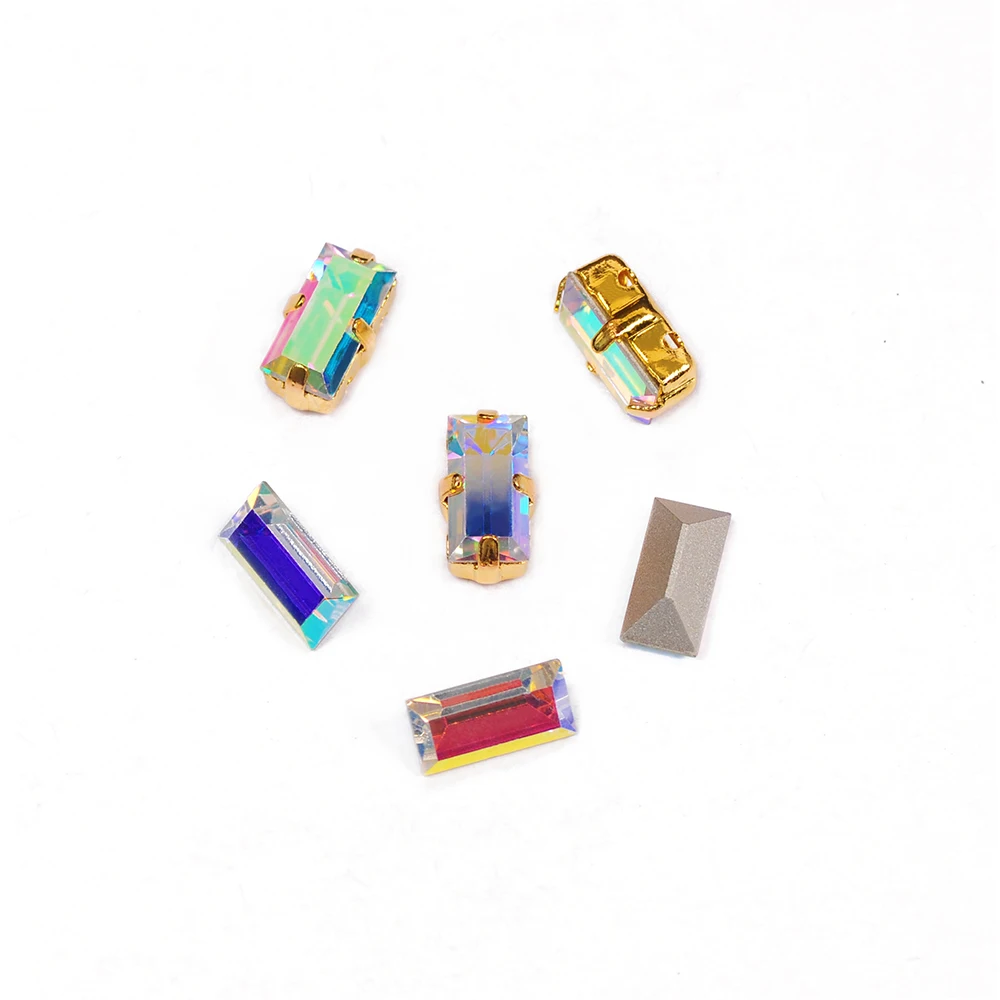 Кристалл AB опал 4501 стекло багет камень Пришить Стразы Драгоценности коготь для