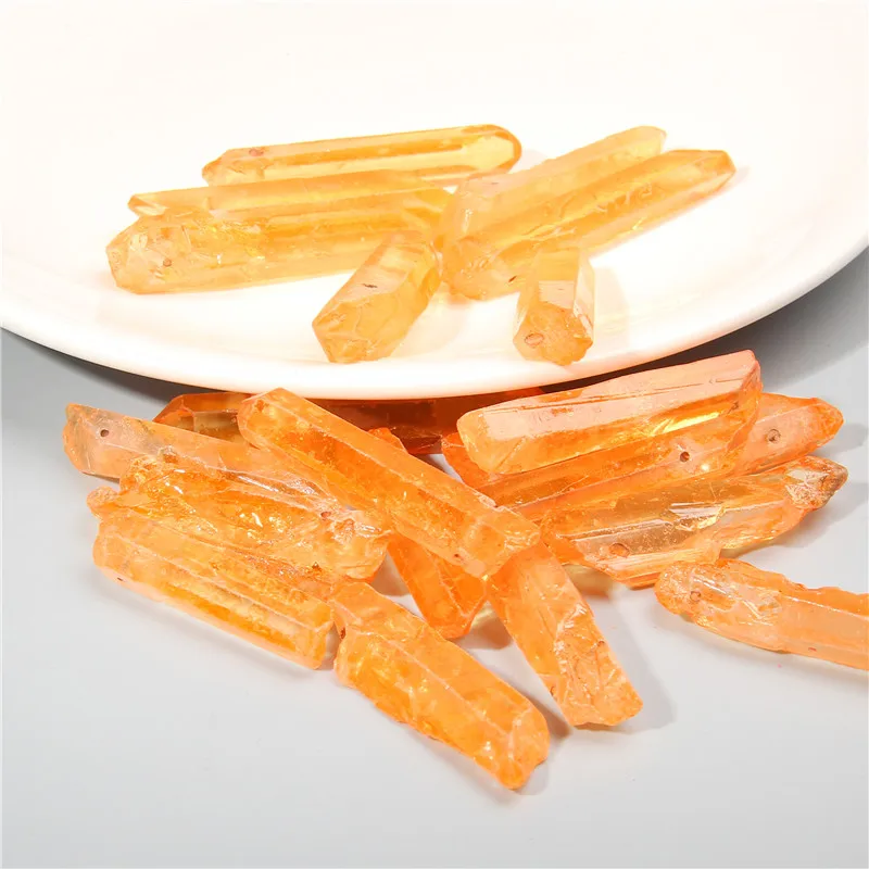 40 мм 10 шт необработанные натуральные желтые мистические титановые кварцевые