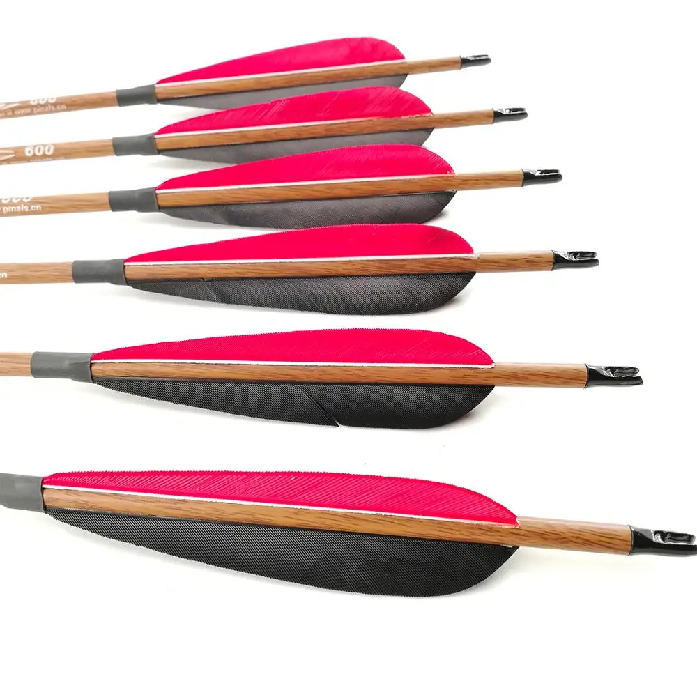 Inals Archery wood Carbon Arrows ID 6 2 мм Spine400 500 600 5 ''турецкие перьевые составы изогнутые