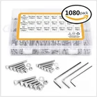 1080 шт.лот M2M3M4 304 Шестигранная головка из нержавеющей стали, винты с шестигранной головкой, гайки и шайбы с шестигранным ключом