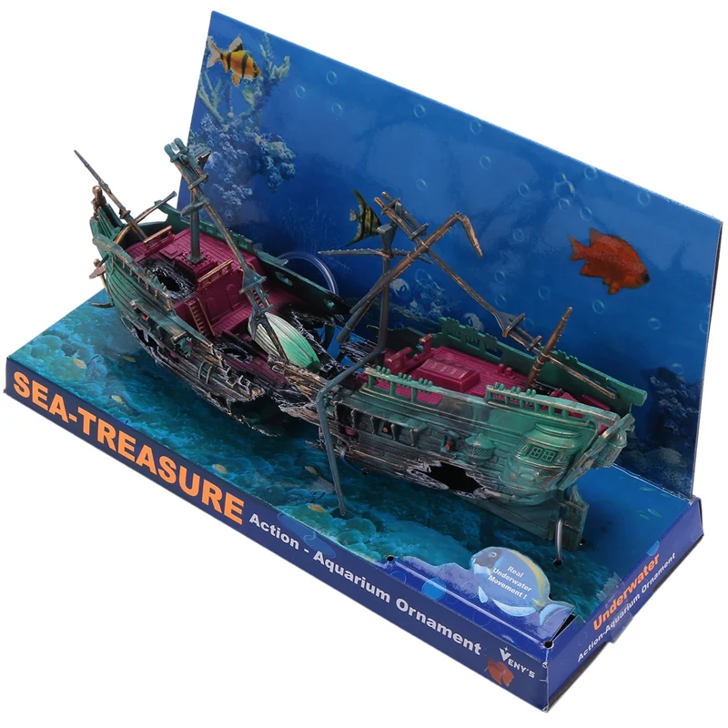 Большой аквариум декоративная лодка Plactic Корабль воздушный раздельный корабль