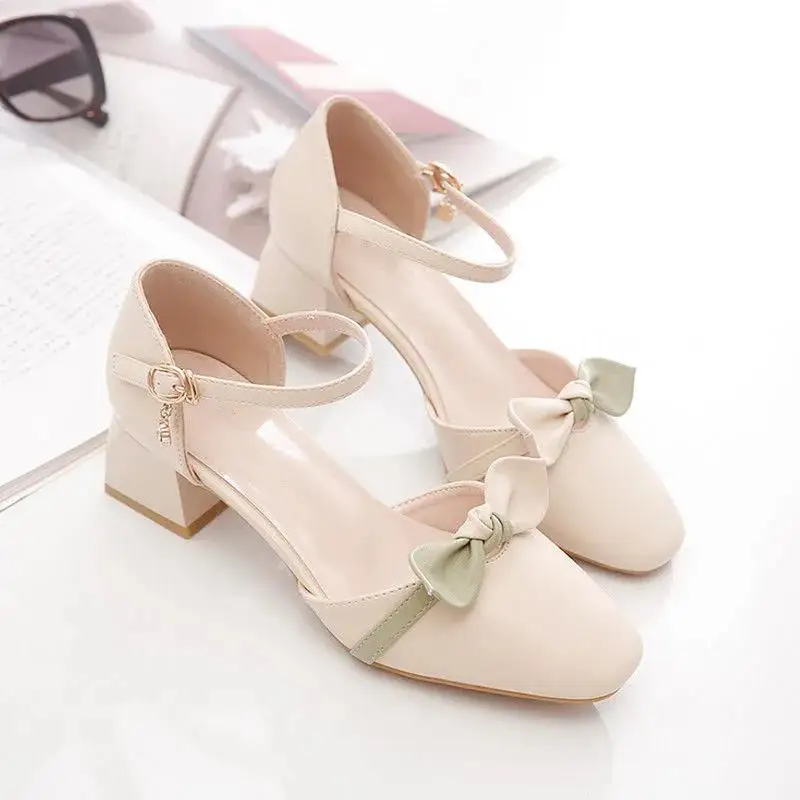 

Zapatos Dama Women Sweet Cute Blue Crystal High Quality Stiletto Heels for Office Lady Fashion Sweet Heel Shoes