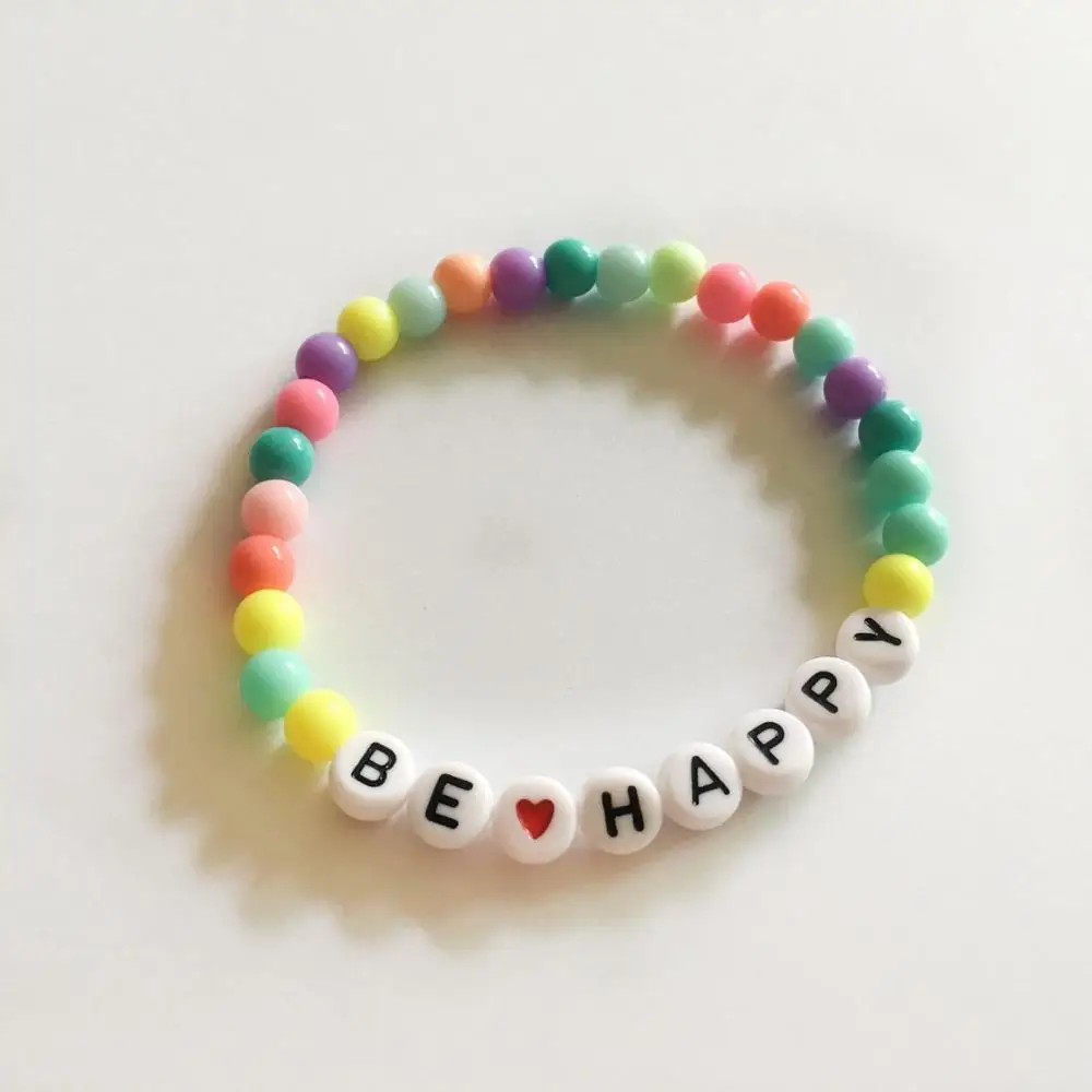 OMY бусина буква браслет для женщин регулируемые звенья имя браслеты DIY Ювелирные