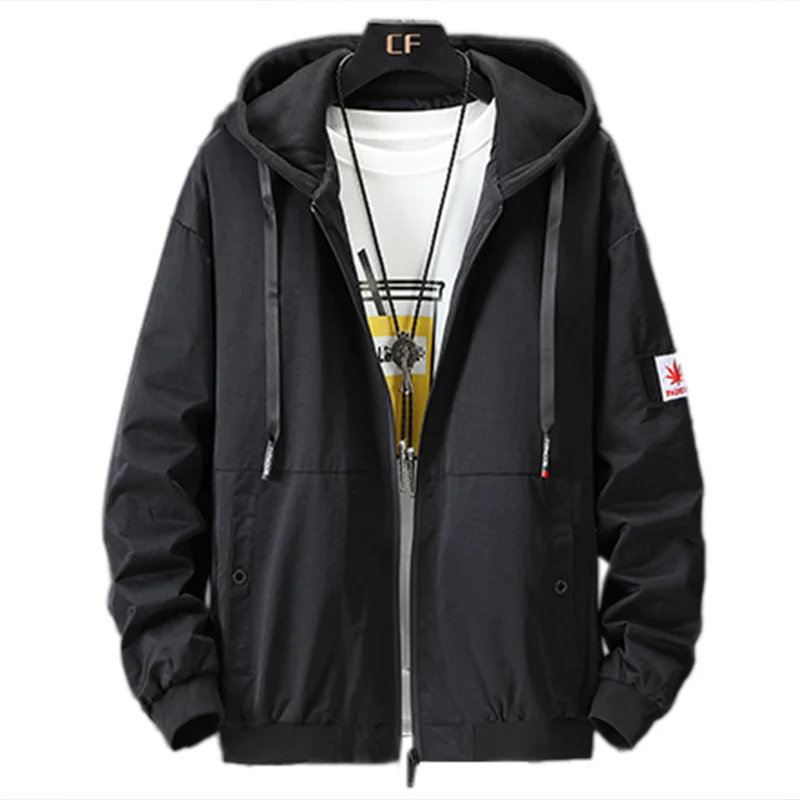 

Autumn Men Bomber Spring Hooded Mens Pilot Jacket Letter embroidery coat Men's Jackets Male Outwear