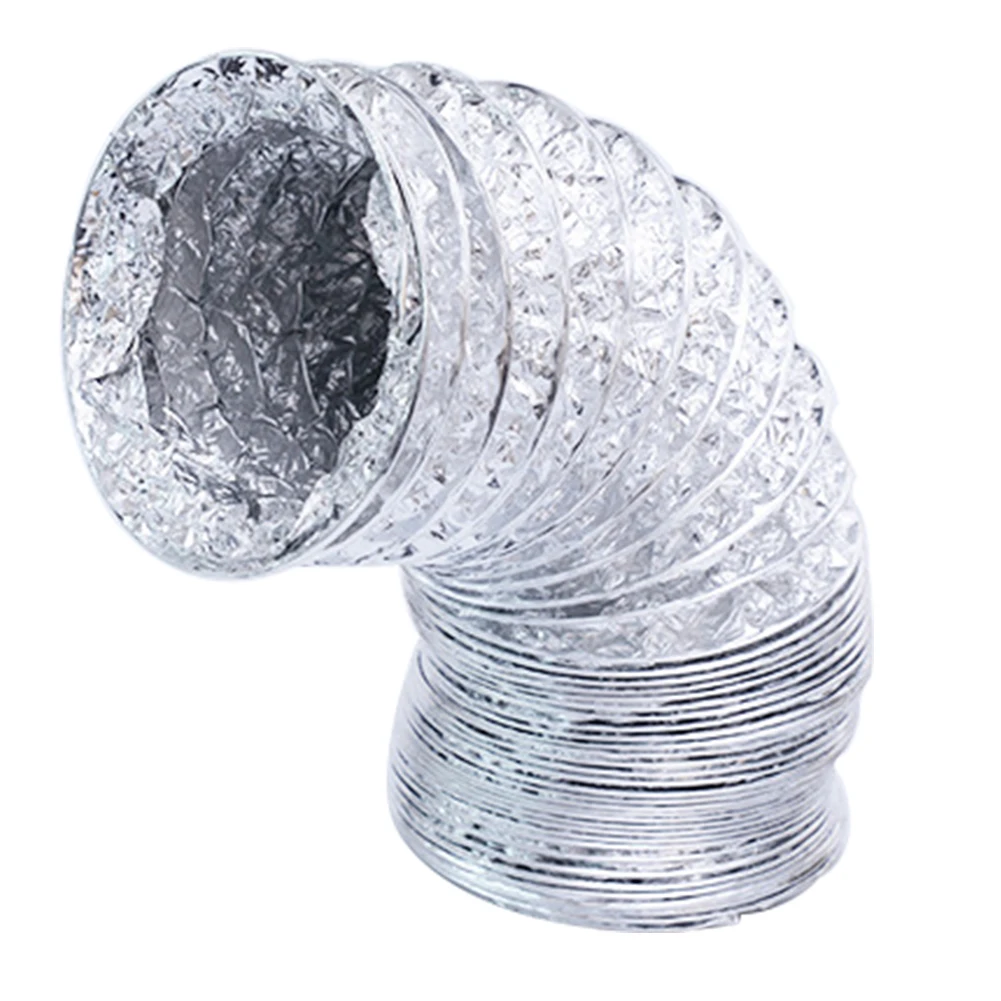 

For HVAC Ventilation Ducting Pipe Air Conditioning Air Aluminum Foil Dryer Non-Insulated Vent Hose 2 Clamps Included