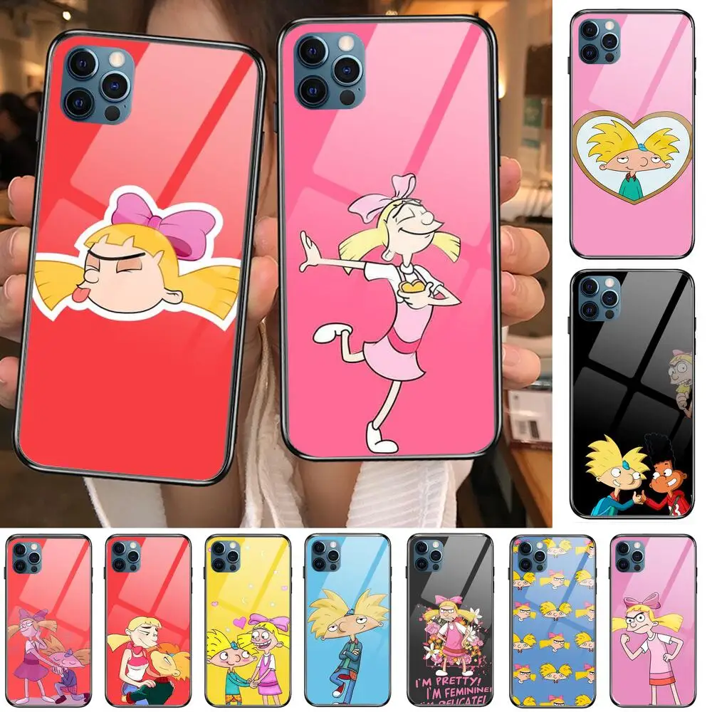 

Cartoon Hey Arnold case Anime Style Phone Case cover For iphone 12 pro max 11 8 7 6 s XR PLUS X XS SE 2020 mini black cell sh