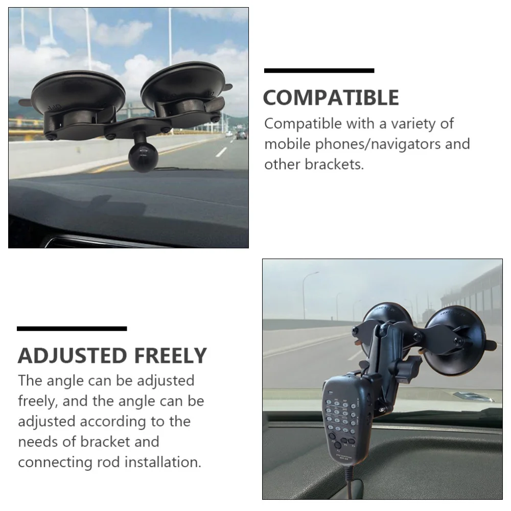 

Windshield Double Suction Cup Base GPS Holder Adjustable Mounting Pedestal
