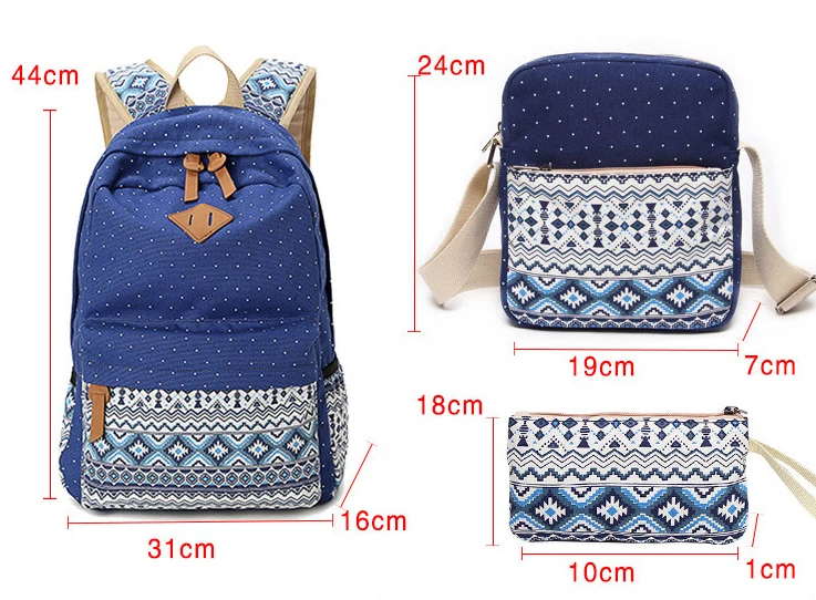 bags women backpack schoolbag casual rucksack school 3Pcs/set for teenager girls student bag set travel bags Laptop Rucksack