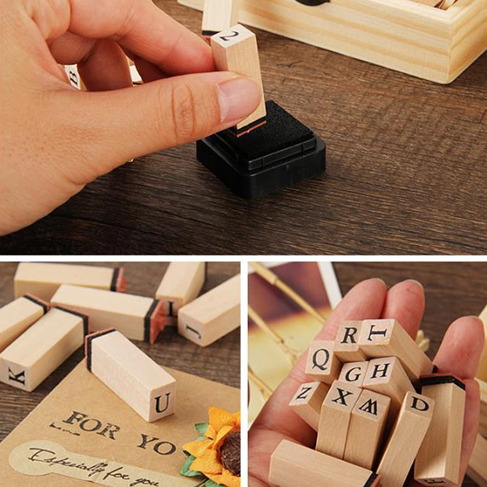 36 шт./компл. винтажный Деревянный DIY ручной работы деревянный пресс печать цифр