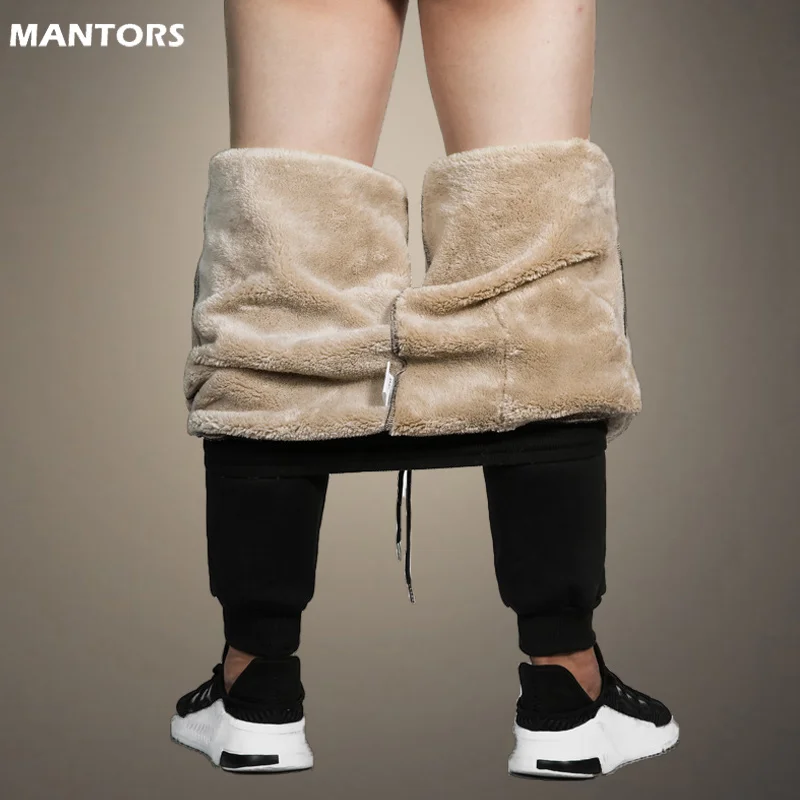 Кашемировые брюки для мужчин среднего возраста зимние штаны флисовые плотные