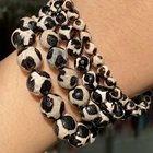 Натуральный камень, граненый Тибетский Мистический Старый оникс, дзи, Агаты, сферические бусины для изготовления ювелирных изделий, браслет, ожерелья, аксессуары