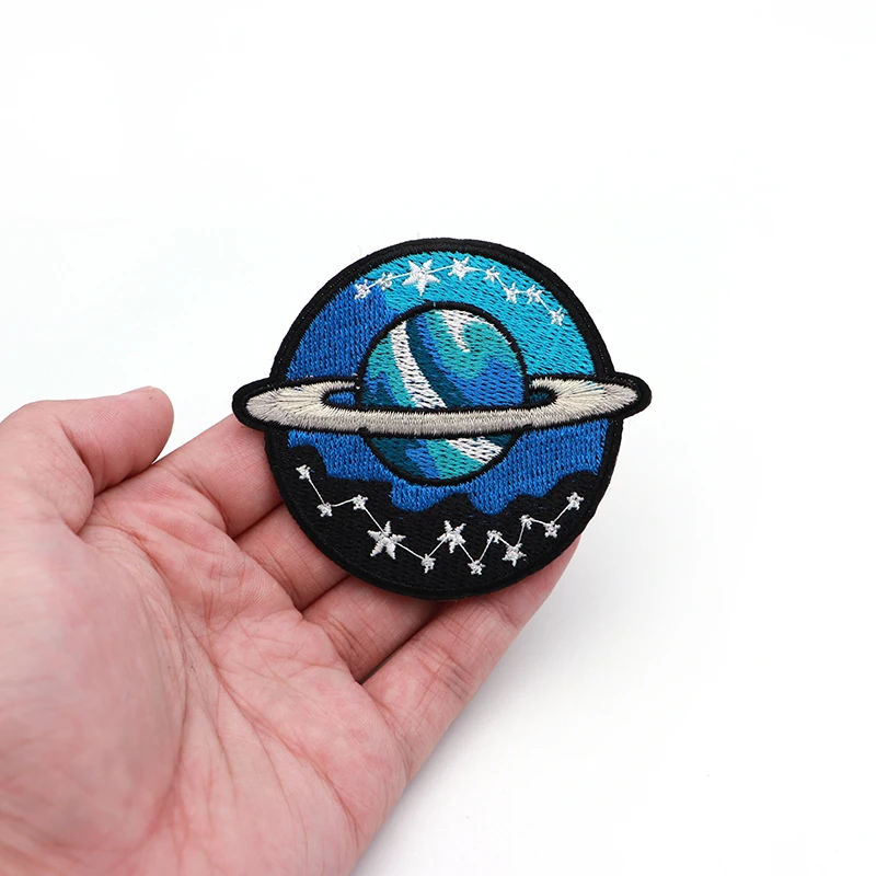 2 шт./лот голубая Планета Земля звезда космическая вышивка патч для одежды железо