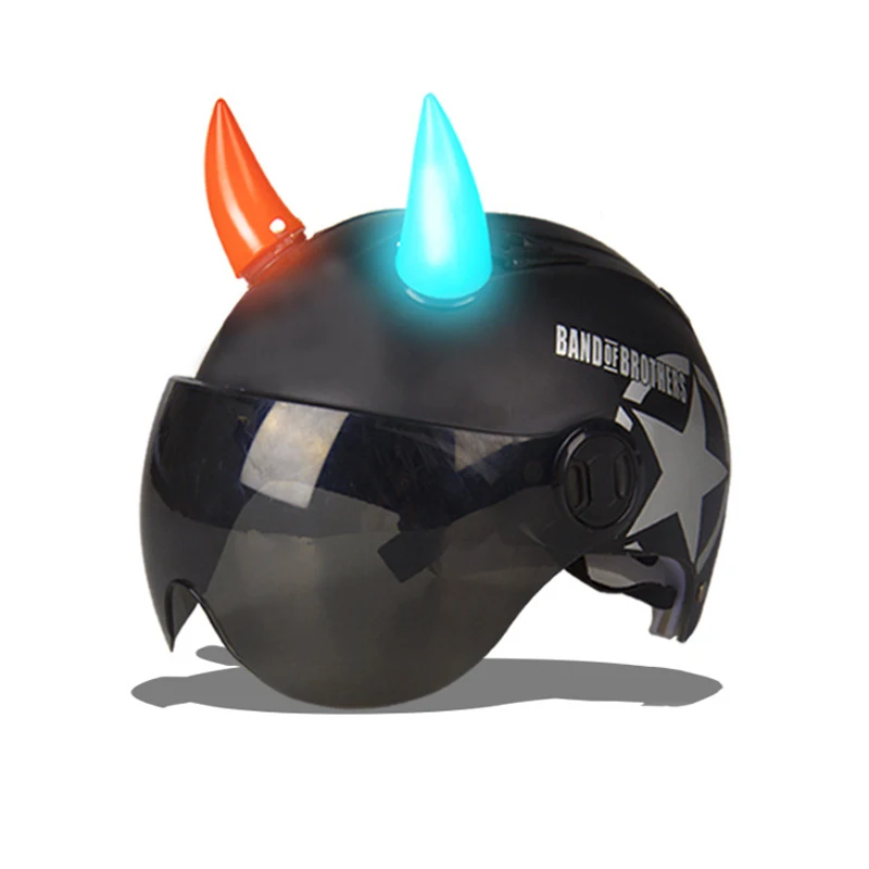 

Bike Motorcycle Helmet light 2PC Devil Horn Corner Double-sided tape Resilient Plastic Headwear Rubber Horns cycling Decoration