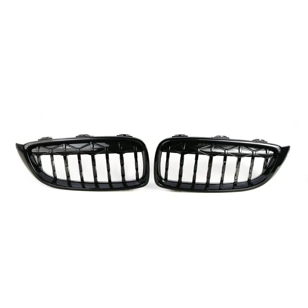 

1 Pair Diamond Front Kidney Grille For BMW 4 Series F32 F33 F36 M4 2014-2017 Bright Black / Chrome / Chrome And Black