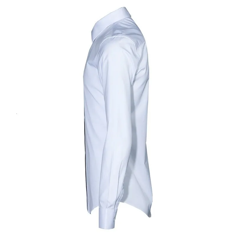 

Classic White Black Shirts Men Fashion Turn-down Collar Slim Office Dress Shirt Long Sleeve Spring Autumn Camisa Hombre Big Size