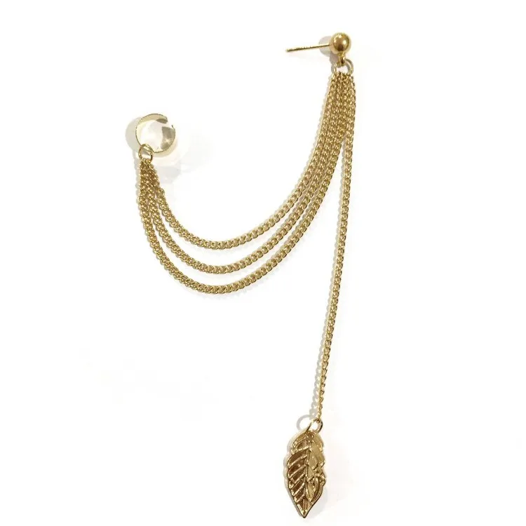 

1pcs Earring For Women Metal Ear Clip Leaf Tassel Earrings Ear Bone Clip Korean Style Fashion Earrings Jewelry Gift Accessories