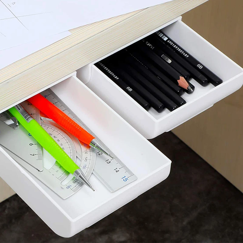 

4 Pcs Drawer Pencil Tray Desk Organizer Self-Adhesive Drawer Organizer, Expandable Drawer Storage Tray
