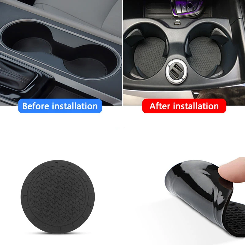 

1pcs Car Non-slip Coaster Pad Water Cup Bottle Holder Mat For Ford Focus 2 3 1 Fiesta MK1 MK2 3 MK7 Fusion Ranger Escort Mondeo
