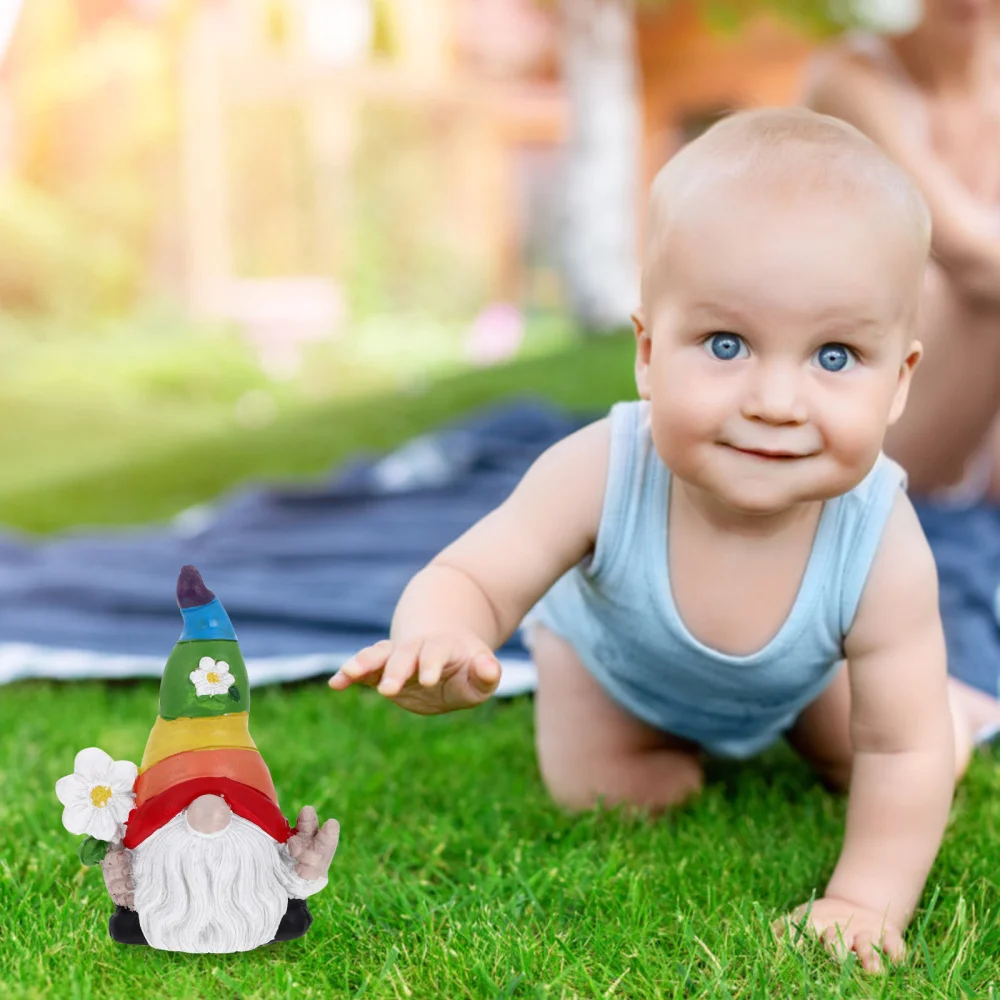 

Adorable Resin Colored Garden Gnome Doll Home Gnome Decoration Handicraft