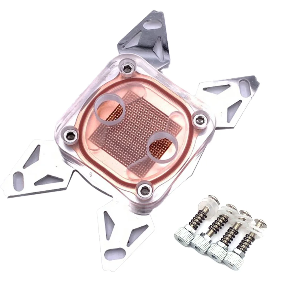 

Computer CPU Cooler Water Cooling Block Copper Base Steel Plate POM Cover for LGA 1155 2011 AMD AM4 Fans Cooling