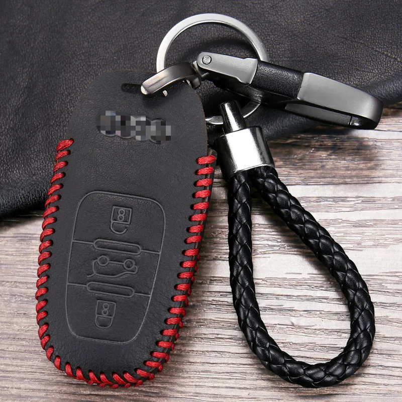Кожаный Автомобильный Брелок дистанционного управления с ключом для AUDI A3 A4L A6L Q3 Q5