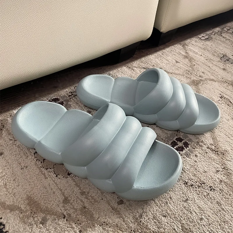 2021New Thicker EVA Couple Style Thick Sole Soft Indoor Slippers Men Women Anti-slip Sandals Summer Bathroom Bath Platform Shoes