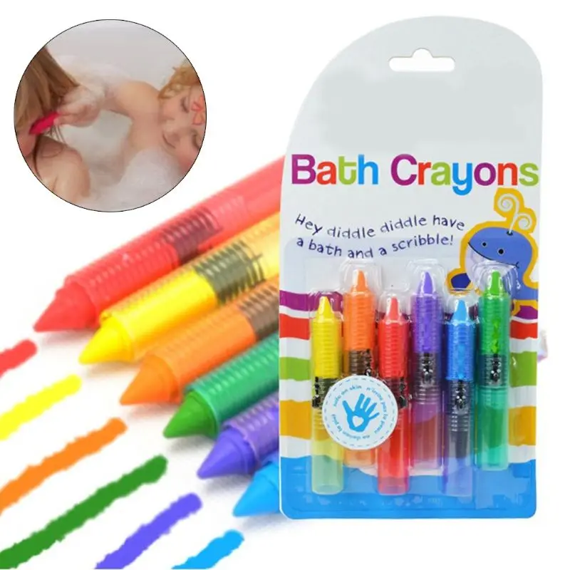 Bath Time Toy Crayons - Multi-Coloured Pack of 6 Bathing Kids Pen Set | Канцтовары для офиса и дома