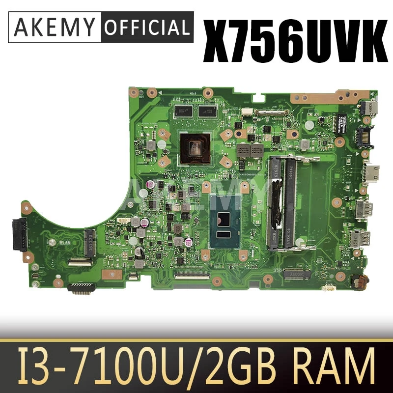 

90NB0C70-R00030 Motherboard for ASUS X756UXK X756UVK X756UQK Mainboard I3-7100U 2GB GPU DDR4 slot