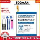 Аккумулятор LOSONCOER SP372728SE 500 мА  ч, Сменный аккумулятор для TICWATCH 2 2-го поколения