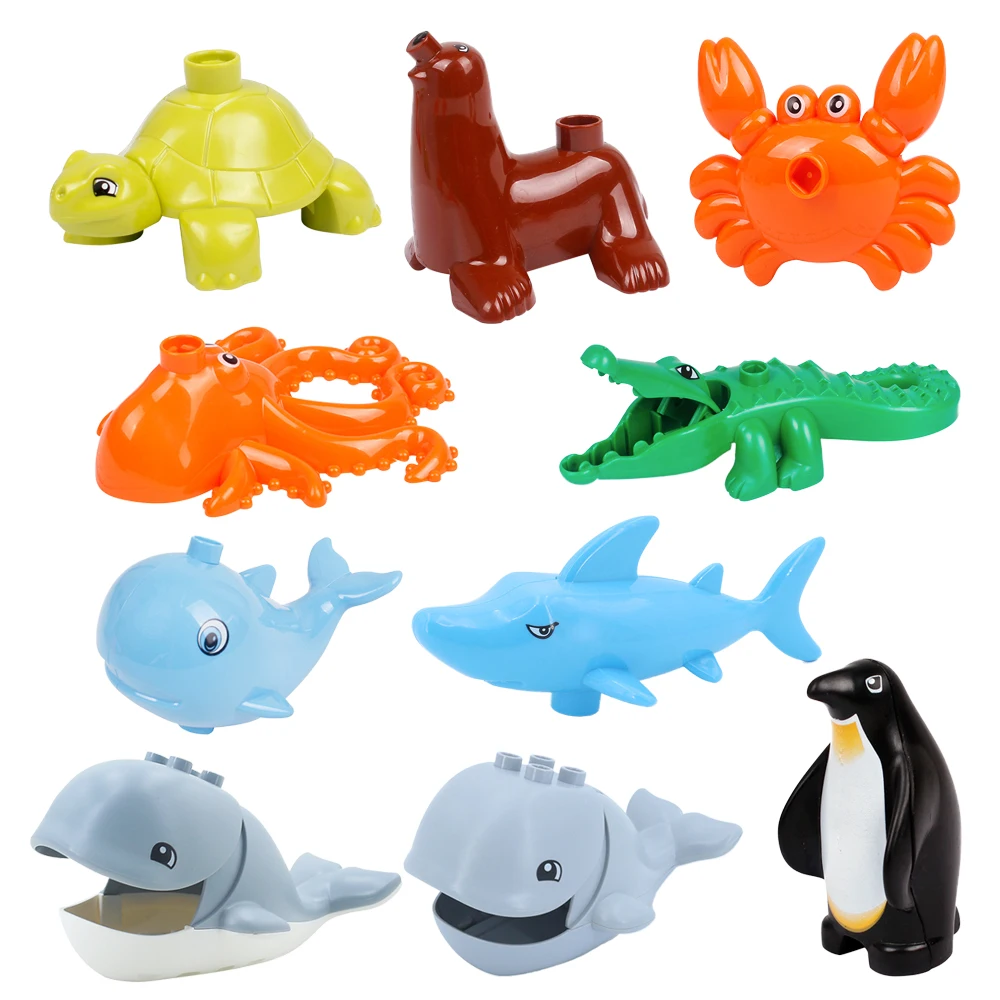 Детская игрушка в виде животного океан строительные блоки серии Китом комплект