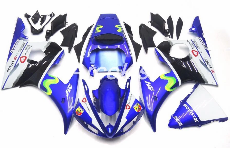 4 подарки Новые ABS Обтекатели наборы подходят для Yamaha YZF R6 2003 2004 2005 обтекатель Набор R6 03 04 05 крутой стиль на заказ - Цвет: Movistar