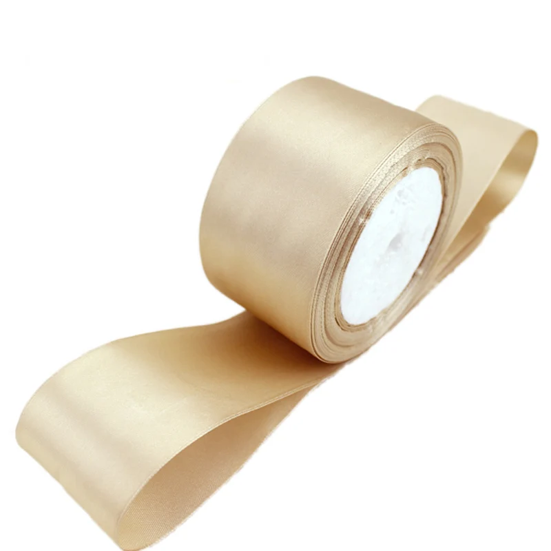 (25 ярдов/рулон) односторонняя атласная лента цвета шампань оптовая продажа