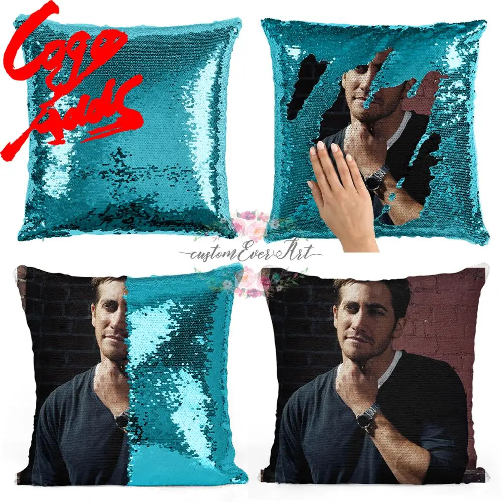 Подушка с блестками Jake gyllenhпаал | Наволочка Двухцветная подушка Подарок для нее