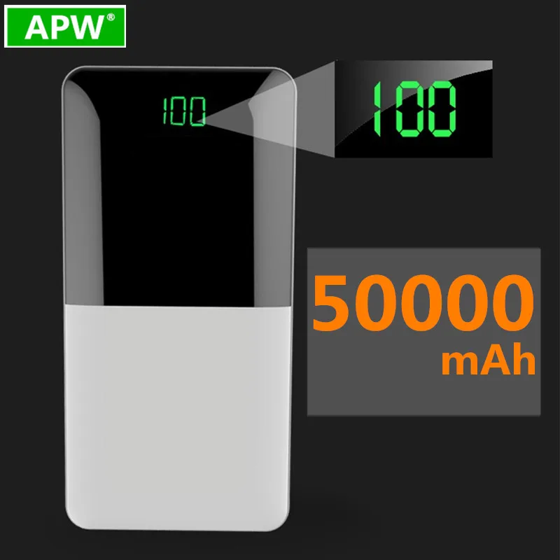 Внешний аккумулятор 50000 мА/ч двойной USB светодиодный светильник 10000 внешний