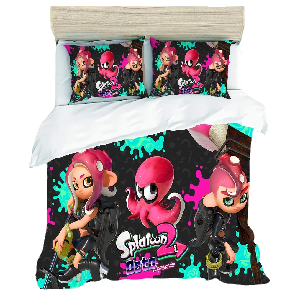 Likurb Splatoons Uze мерцающий кальмар 3D Печатный пододеяльник чехол подушка Комплект