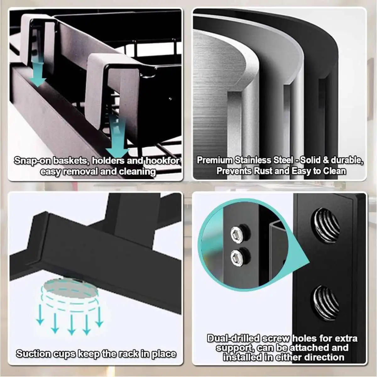 

Stainless Steel Kitchen Shelf Rack Over The Sink Dish Drying Rack Holder Drain Storage Holders Drying Plate Dish Countertop