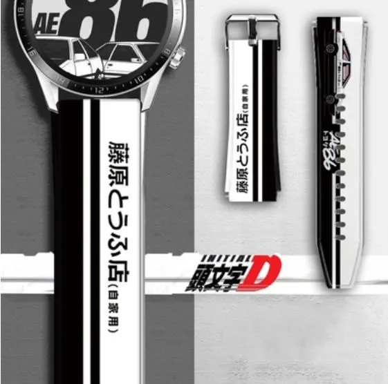 

Браслет Initial D AE86 Fujiwara Tofu Shop, силиконовый ремешок для смарт-часов, 22 мм 20 мм, для Huawei GT 2 2E Magic Watch 2 42 мм 46 мм
