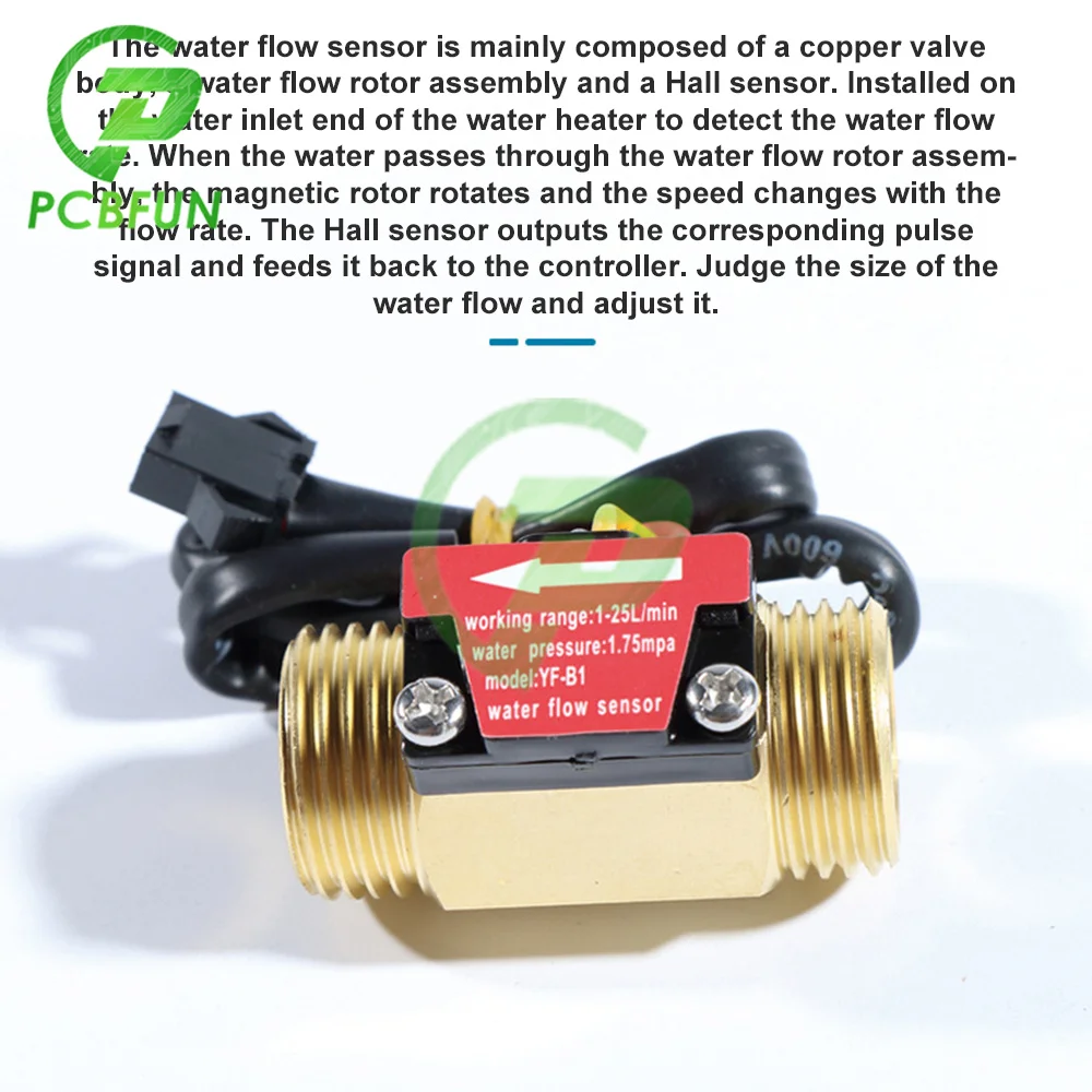 G1/2 Датчик расхода воды датчик холла переключатель расходомер DC 5-15 в латунный