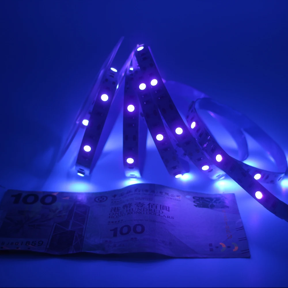 USB типа AA или AAA батарея 5В УФ светодиодная лента светильник 395 405nm 30 светодиодов/м